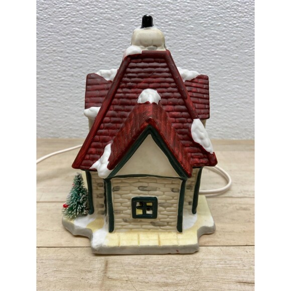 Vtg 1991 Christmas Valley East Market Union Illuminated Porcelain Building - Picture 7 of 16